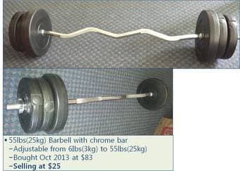 [Sell] Chairs, Barbell with weight, Mirror, (laundry)Basket 2