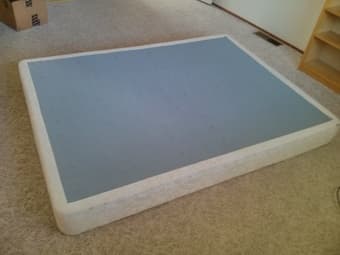 queen sized box spring and bookshelf! 1