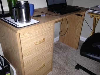 Wood desk, two large drawers, GREAT shape, $20 or best offer 1