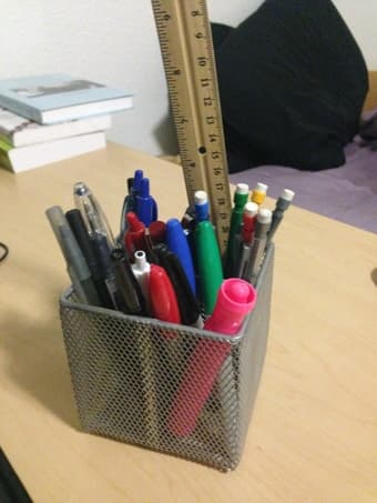 ruler/highlighters/pens/pencils and desk holder - $5 1