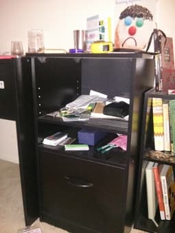 Table Chair Bookshelf Bed Mattress and Lamp! 2