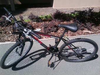 Mountain bike with U lock for sale! 70 Dollars. 1