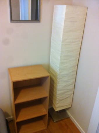 $75 bedroom furniture set (bed, desk, lamps, shelf) 2