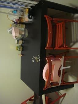 ikea extendable dining table/ikea poang chairs 2