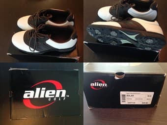 Golf clubs and shoes and tennis rackets 3