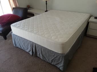 King size bed - Mattress, box spring and legs - $150 2