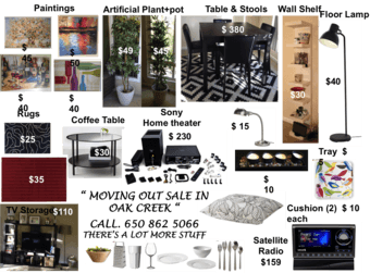 MOVING OUT SALE!!!!! ... Furniture, Paintings, home theater,dining set 1