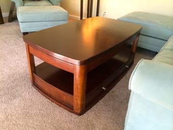 Dark Wood Dining Table w/6chairs- $200 OBO, Also Coffee Table-$50 OBO 3