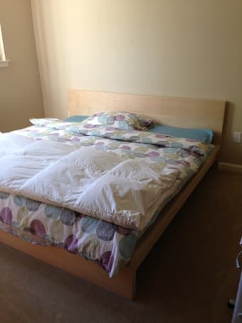 Ikea bedframe in light birch $150 1