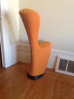 Ligne Roset Tip Up Chairs in Orange & Grey - $400 3