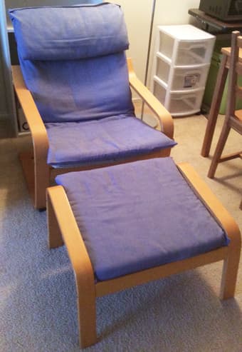 Ikea Pello Chair + Footstool, $30 1