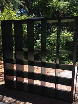 Ikea room divider shelf ($30), queen bed ($40), file cabinet ($10) 2