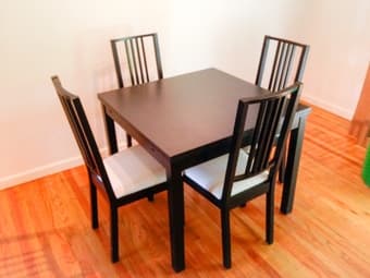 Dining table and chairs; armchair; office chair 2