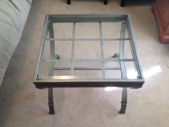 Glass Side Table with Metal Frame - $15 (Stanford) 1