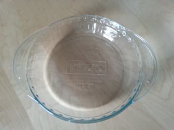 Round glass Pyrex baking dish (9.5 in, 24 cm), $15 1