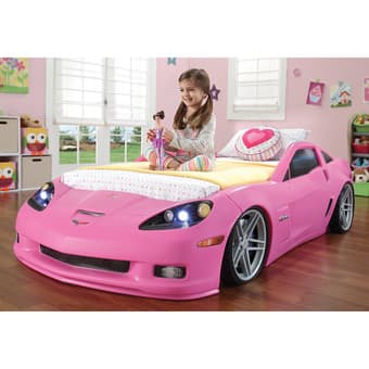BRAND NEW Step2 Corvette Convertible Toddler to Twin Bed Pink 1