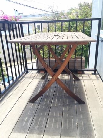 Patio table (wood) - $100 2