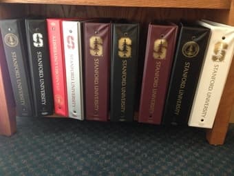 Half price Stanford binders from book store, 8 large, 5 medium 1