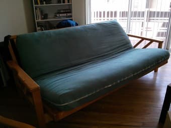 solid wood futon $70 and rocking chair with ottoman $15 1