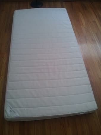 IKEA twin memory foam pillowtop mattress, cover rewashable $100 1