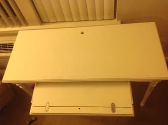 Moving Sale: White Cottage Style Computer Desk w/ Vanity Stool $70 2