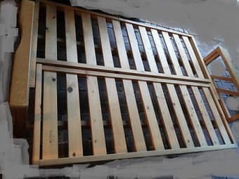 Wood Queen Bed / Sofa Bed, Great Condition,   $80 2