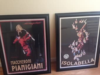 3-Piece Patio Set, 4 Kitchen Chairs, 2 Framed Italian Posters 3