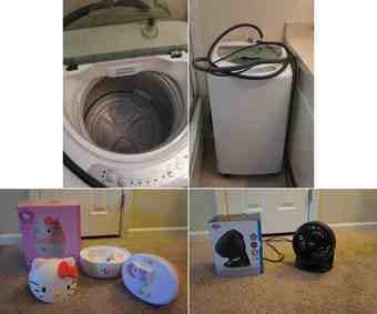 Moving sale: lamp, laundry machine ad TV 2