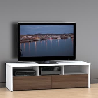 Nexera Liber-T White/Walnut 60'' 2 Drawer TV Stand ($170) 1