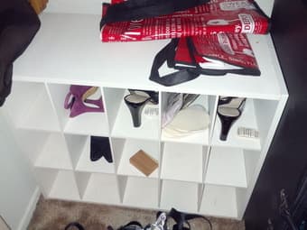 Dresser, shoe rack, DSL modem 3