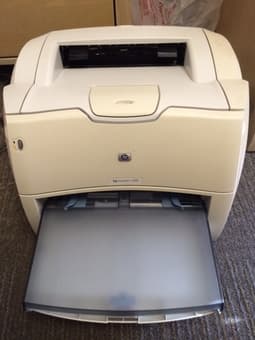 HP laser printer, Epson scanner, SHARP microwave, and a desk lamp 1