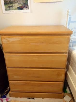 Selling solid, four drawer wood dresser 1