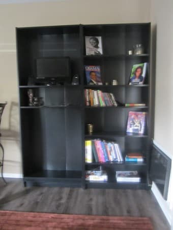 Selling two black IKEA Billy bookcases-$15 each. 1