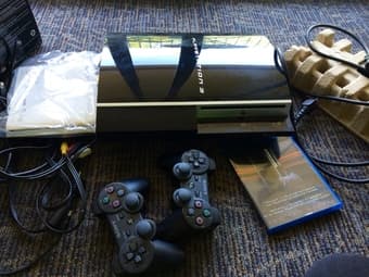 Sony PlayStation 3, 40GB HDD Wi-Fi Bluetooth HDMI, 2 controllers -$100 1