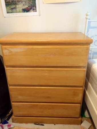 Solid wood four drawer dresser only $40! 1