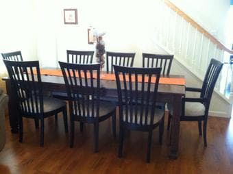 Wood dining table w/ 6 chairs for $150 1