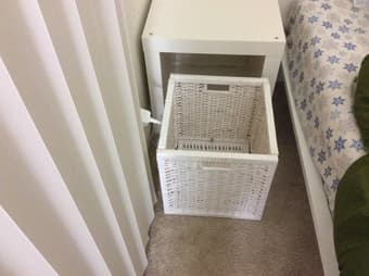 White bedside storage basket table Ikea - Pickup from Sunnyvale 1