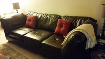 Beautiful Leather Sofa : Moving, must go! - $120 (los altos) 1