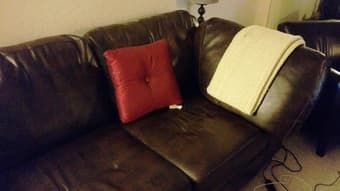 Beautiful Leather Sofa : Moving, must go! - $120 (los altos) 2