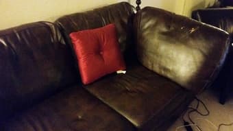 Beautiful Leather Sofa : Moving, must go! - $120 (los altos) 2