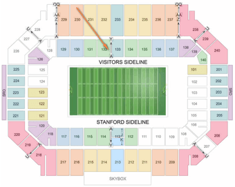 Stanford vs. USC | 40 yard line, row L 1