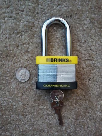 Brinks Extra-Large Commercial Padlock with Two Keys $5 1