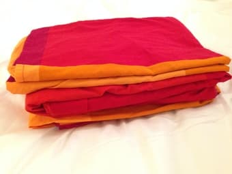 New Ikea duvet cover and pillowcases red full/queen, $20 2