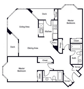 San Francisco Master bedroom and bathroom in 2 bd/bath 1