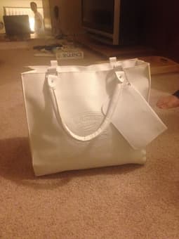 New Lacoste Shoulder Purse for Woman. White and Dark blue- medium size 1