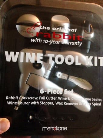 Metrokane 6015 Rabbit 6-Piece Wine Opener Tool Kit, Silver - $35 1
