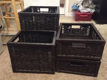 Set of four wicker baskets for sale-$10 1
