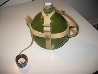 Military aluminum kettle and canvas bag 2