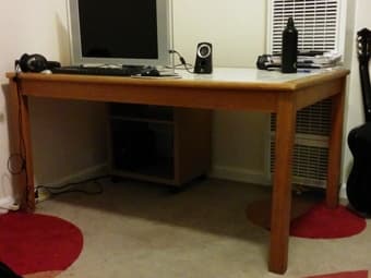 Sturdy Wooden Desk with Tiles on the top ($30 obo) 1