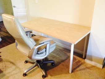 Study table+ executive chair and leather recliner for sale 1